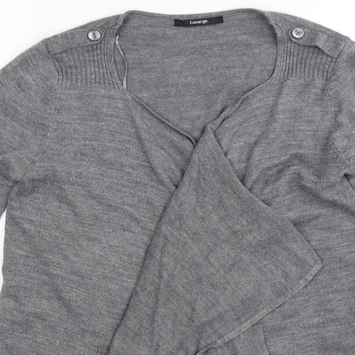 George Womens Grey  Knit Cardigan Jumper Size 10