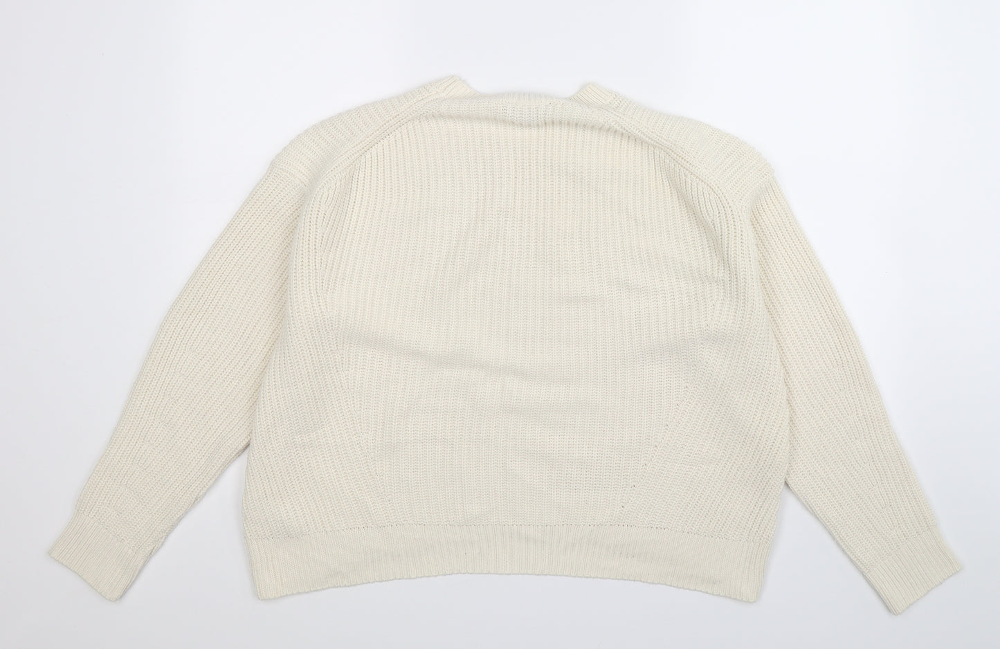 New Look Womens White  Knit Pullover Jumper Size S