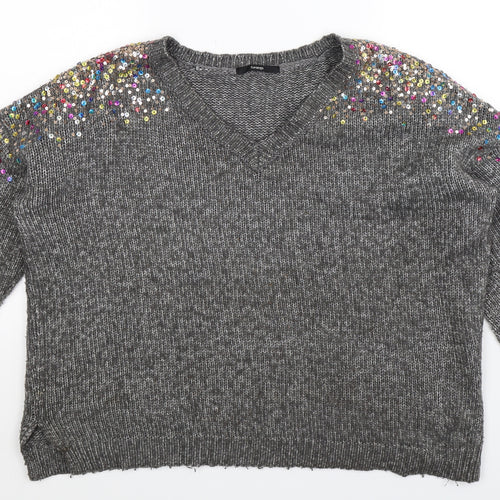 George Womens Grey  Knit Pullover Jumper Size M  - Oversized