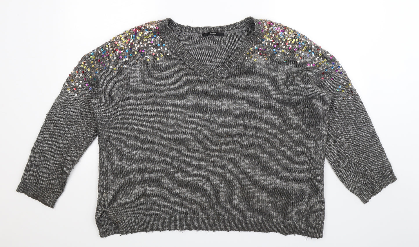 George Womens Grey  Knit Pullover Jumper Size M  - Oversized