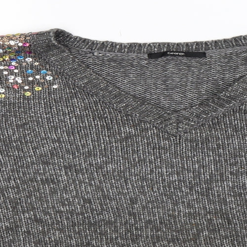 George Womens Grey  Knit Pullover Jumper Size M  - Oversized