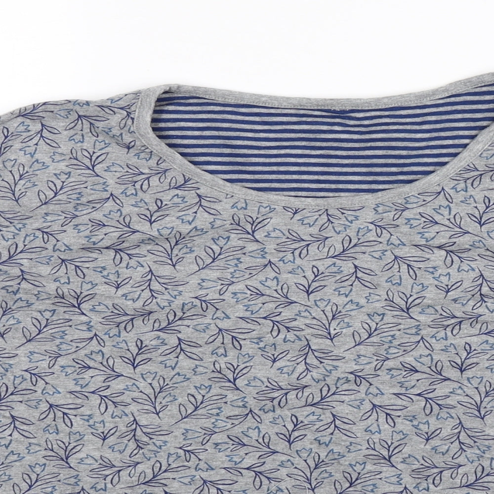 Seasalt Womens Grey Floral  Basic T-Shirt Size 20