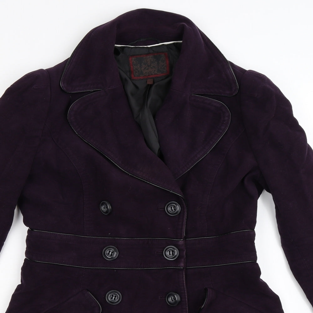 NEXT Womens Purple   Pea Coat Coat Size 10