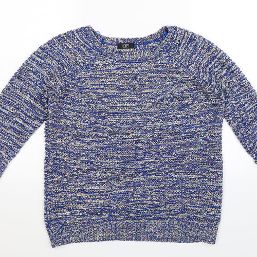 F&F Womens Blue  Knit Pullover Jumper Size 12