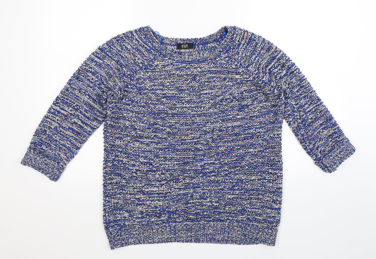 F&F Womens Blue  Knit Pullover Jumper Size 12
