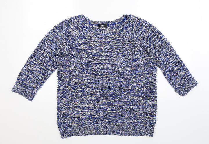 F&F Womens Blue  Knit Pullover Jumper Size 12
