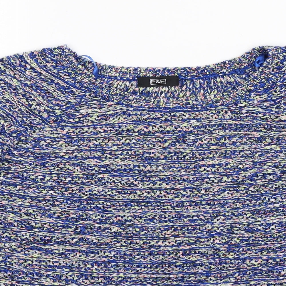 F&F Womens Blue  Knit Pullover Jumper Size 12