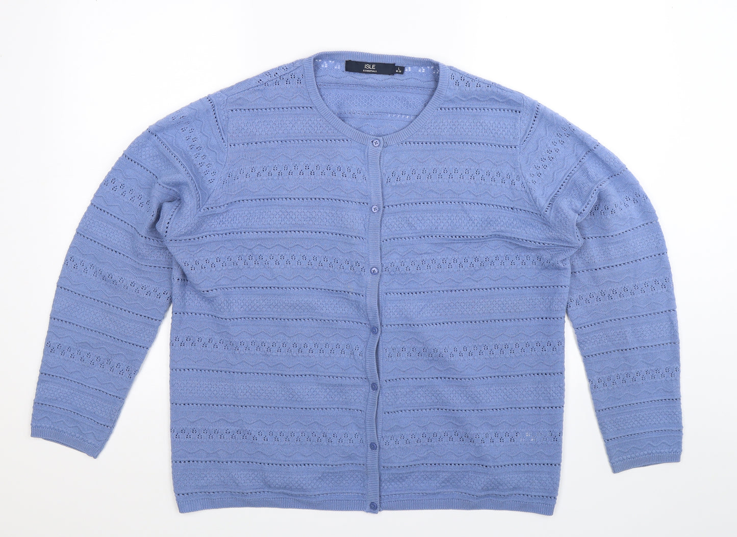 Isle Womens Blue  Knit Cardigan Jumper Size 20