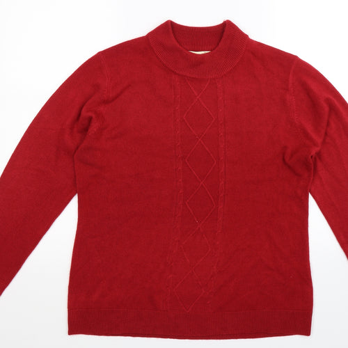 First Avenue Womens Red  Knit Pullover Jumper Size L