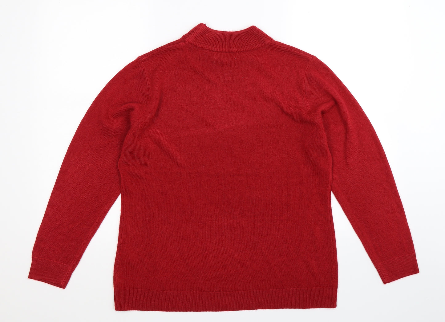 First Avenue Womens Red  Knit Pullover Jumper Size L