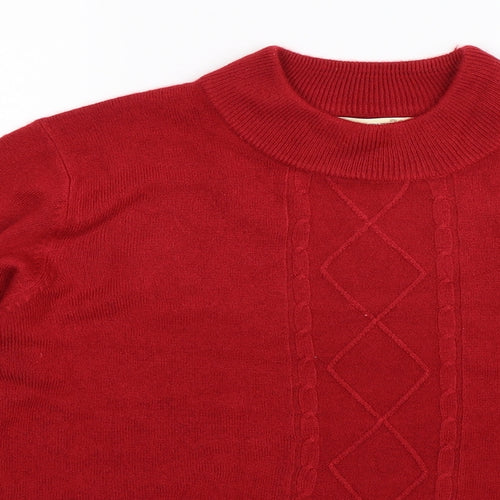 First Avenue Womens Red  Knit Pullover Jumper Size L