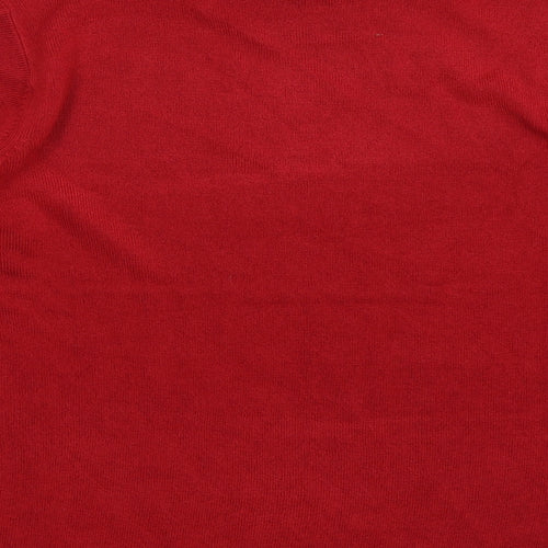 First Avenue Womens Red  Knit Pullover Jumper Size L
