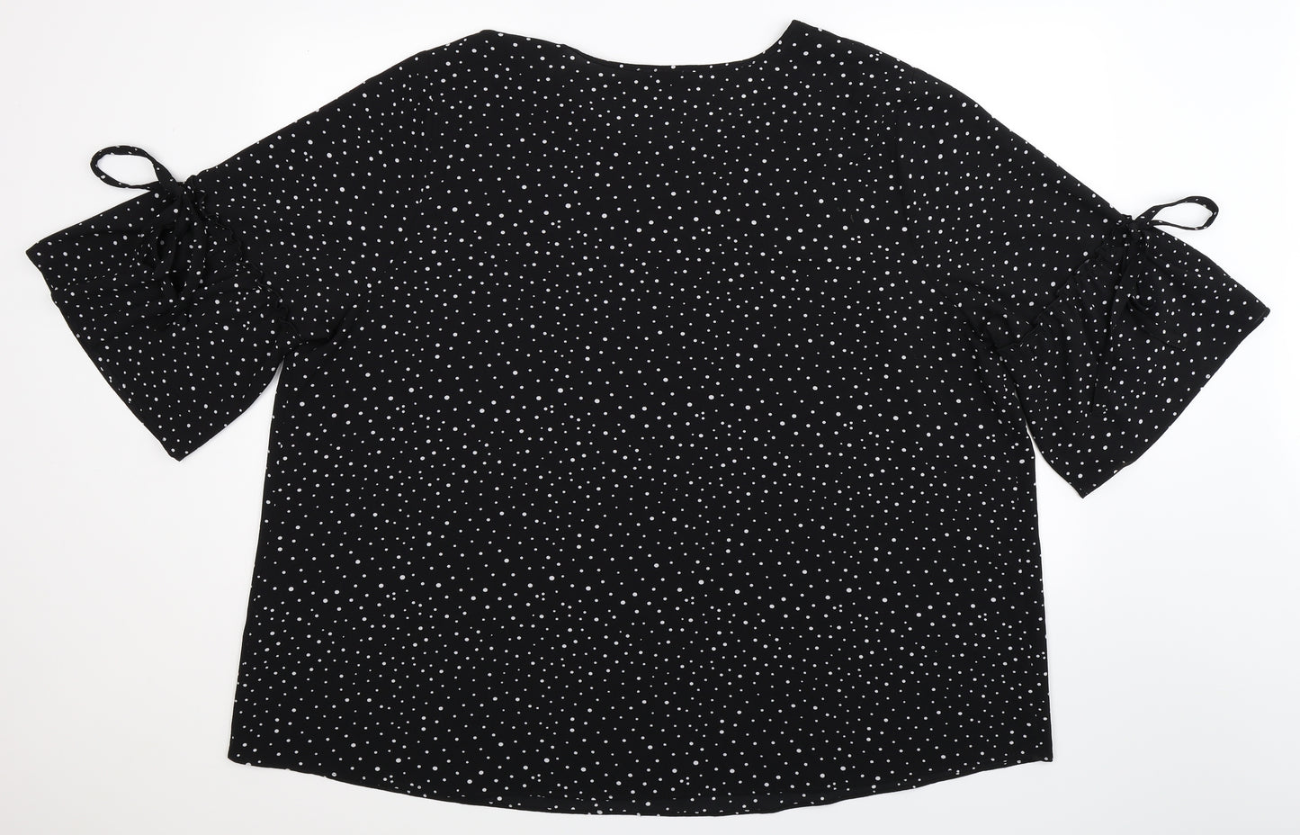 Papaya Womens Black Polka Dot  Basic Blouse Size 28