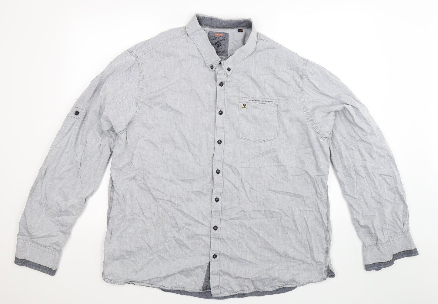 GIN TONIC Mens Grey    Button-Up Size 3XL