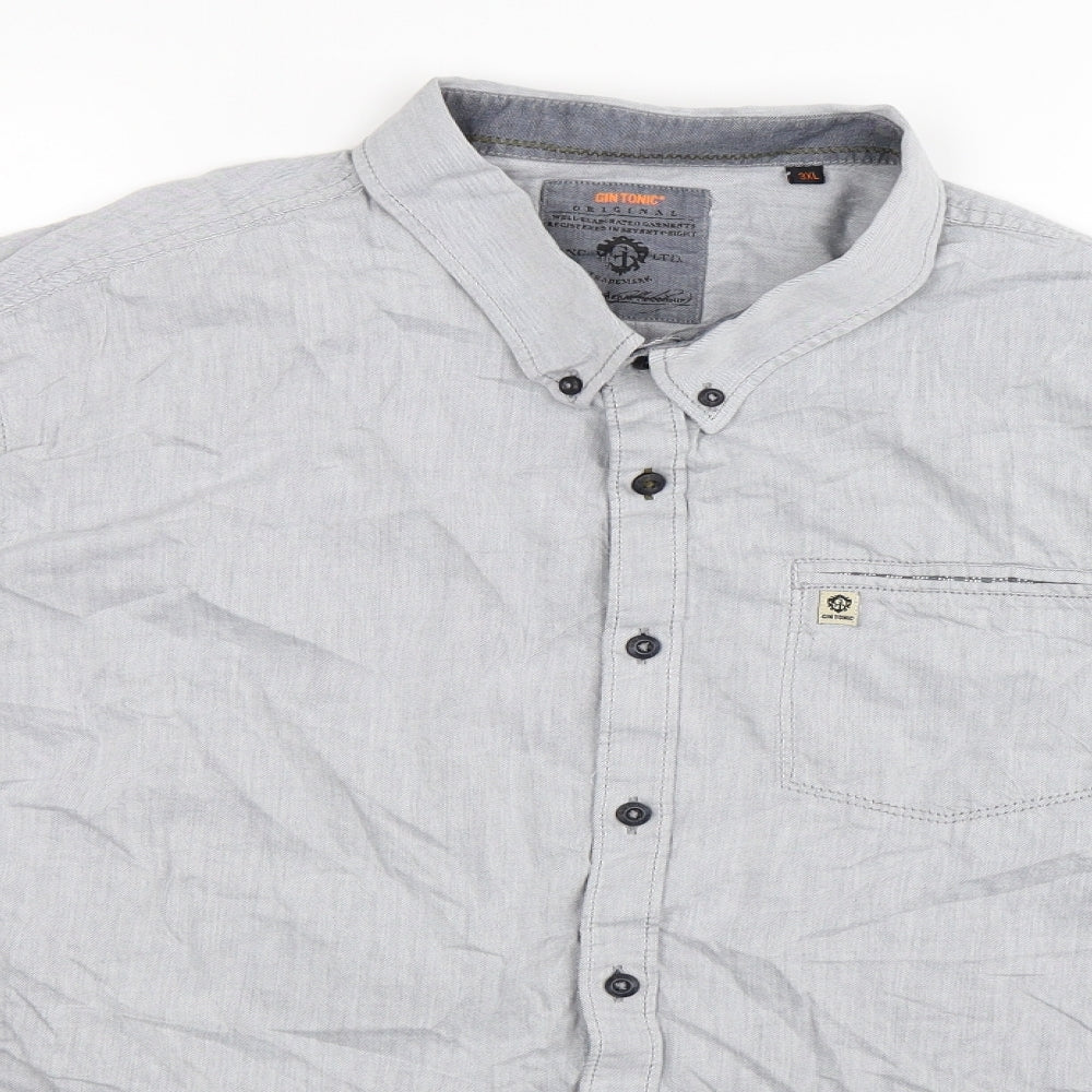GIN TONIC Mens Grey    Button-Up Size 3XL