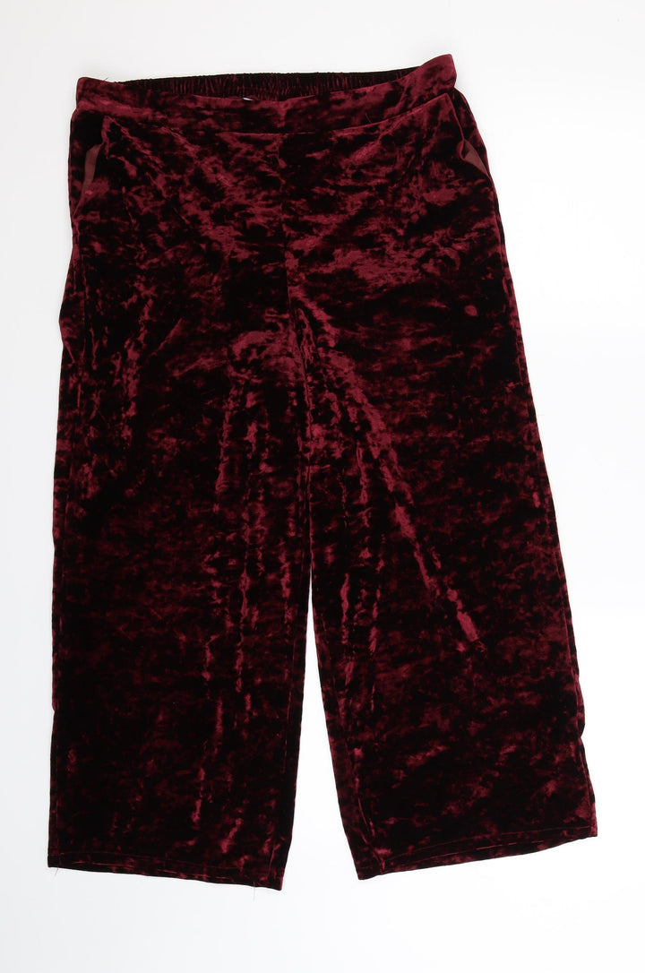 New Look Womens Brown Cropped Trousers Size 14 L23 in