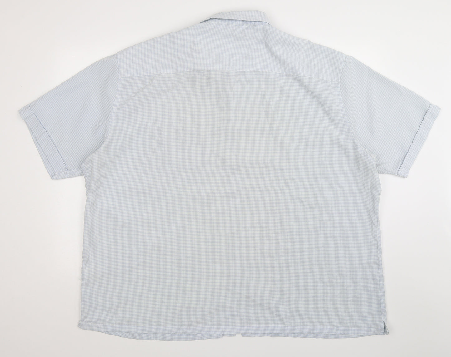 Mansize Mens White Check   Button-Up Size 4XL