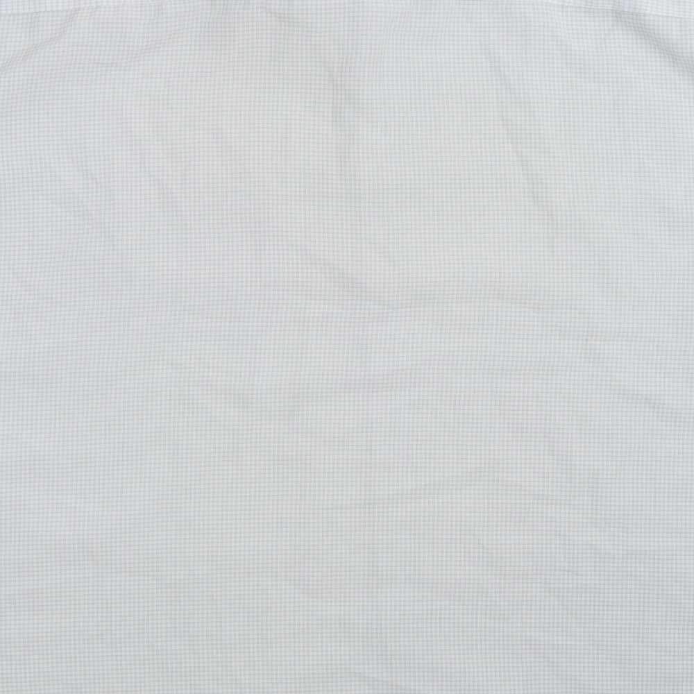 Mansize Mens White Check   Button-Up Size 4XL