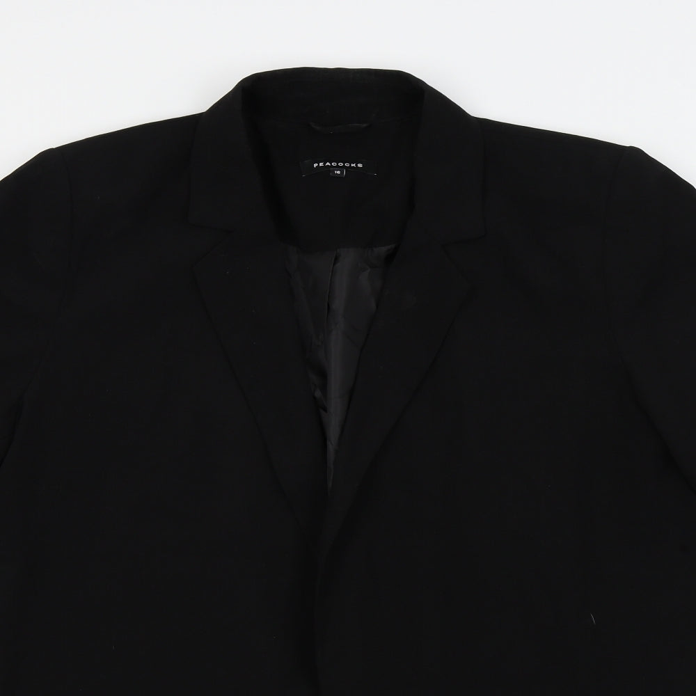 Peacocks Womens Black   Jacket Blazer Size 16