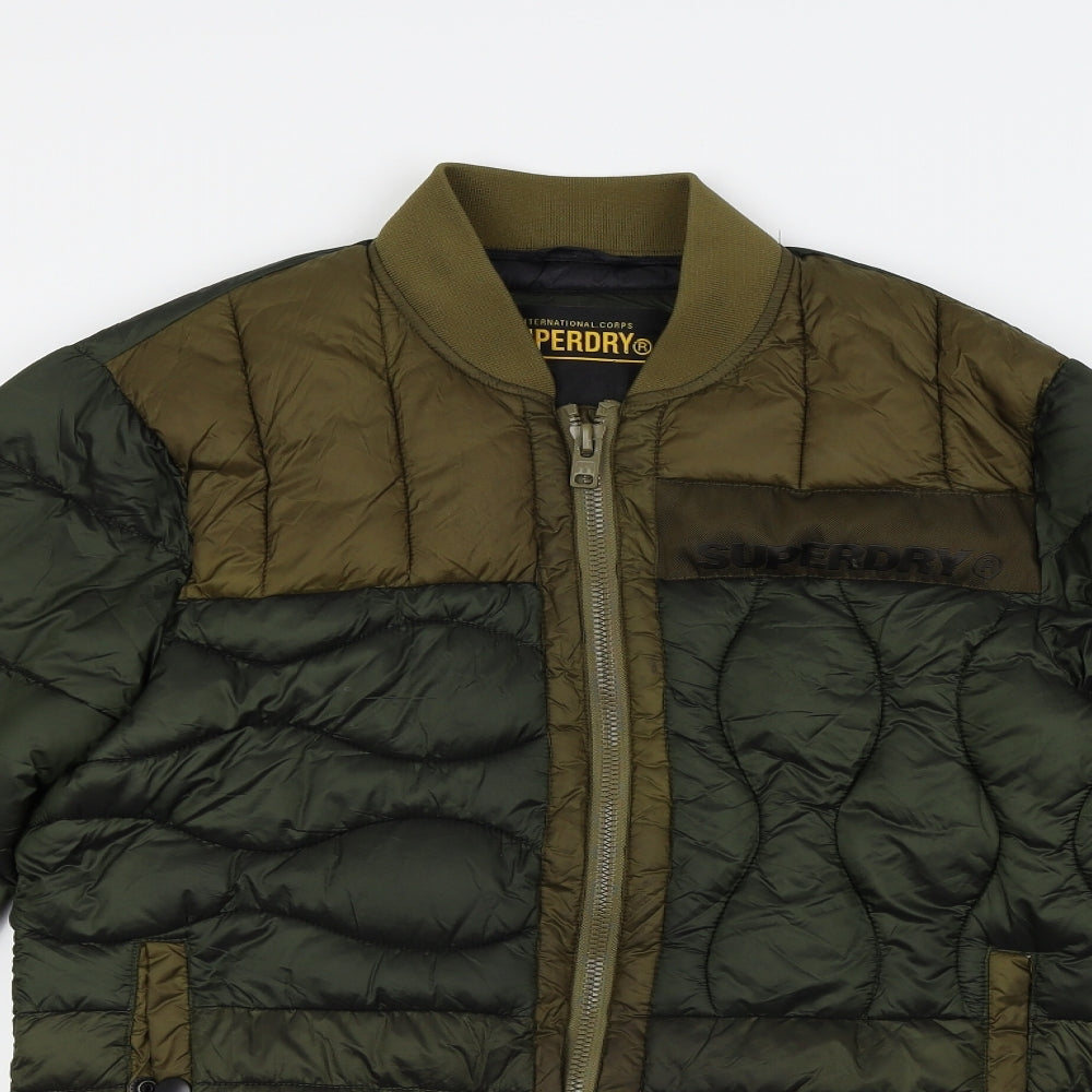 Superdry Mens Green   Puffer Jacket Coat Size M