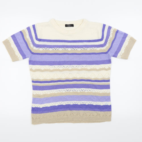 Bon Marché Womens Blue Striped  Basic T-Shirt Size S