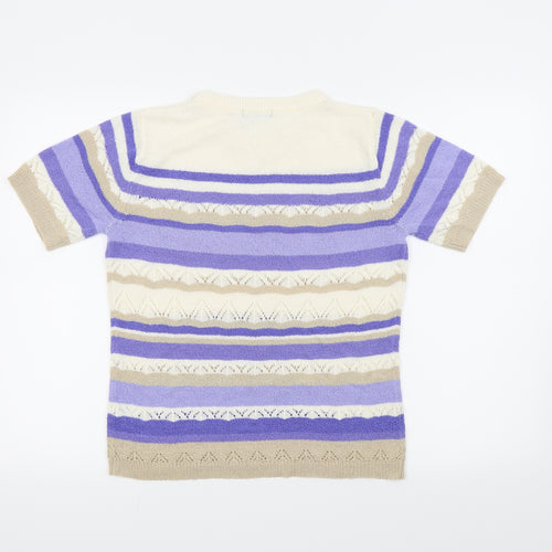 Bon Marché Womens Blue Striped  Basic T-Shirt Size S