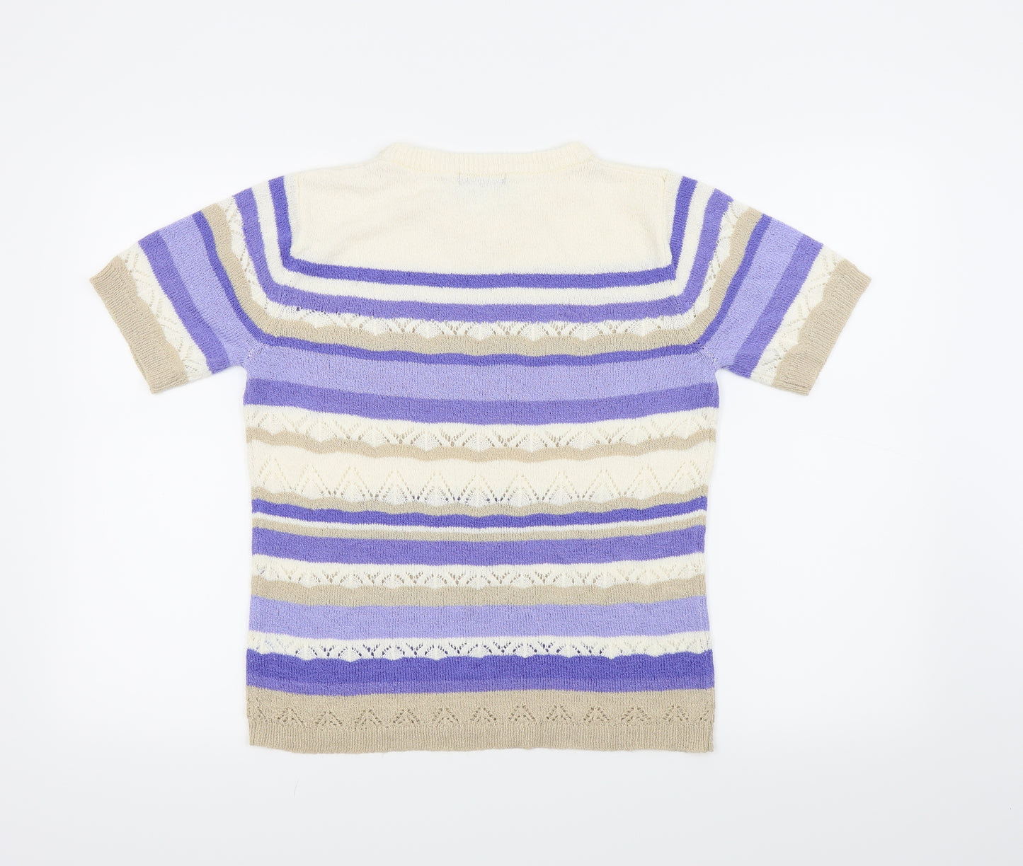 Bon Marché Womens Blue Striped  Basic T-Shirt Size S