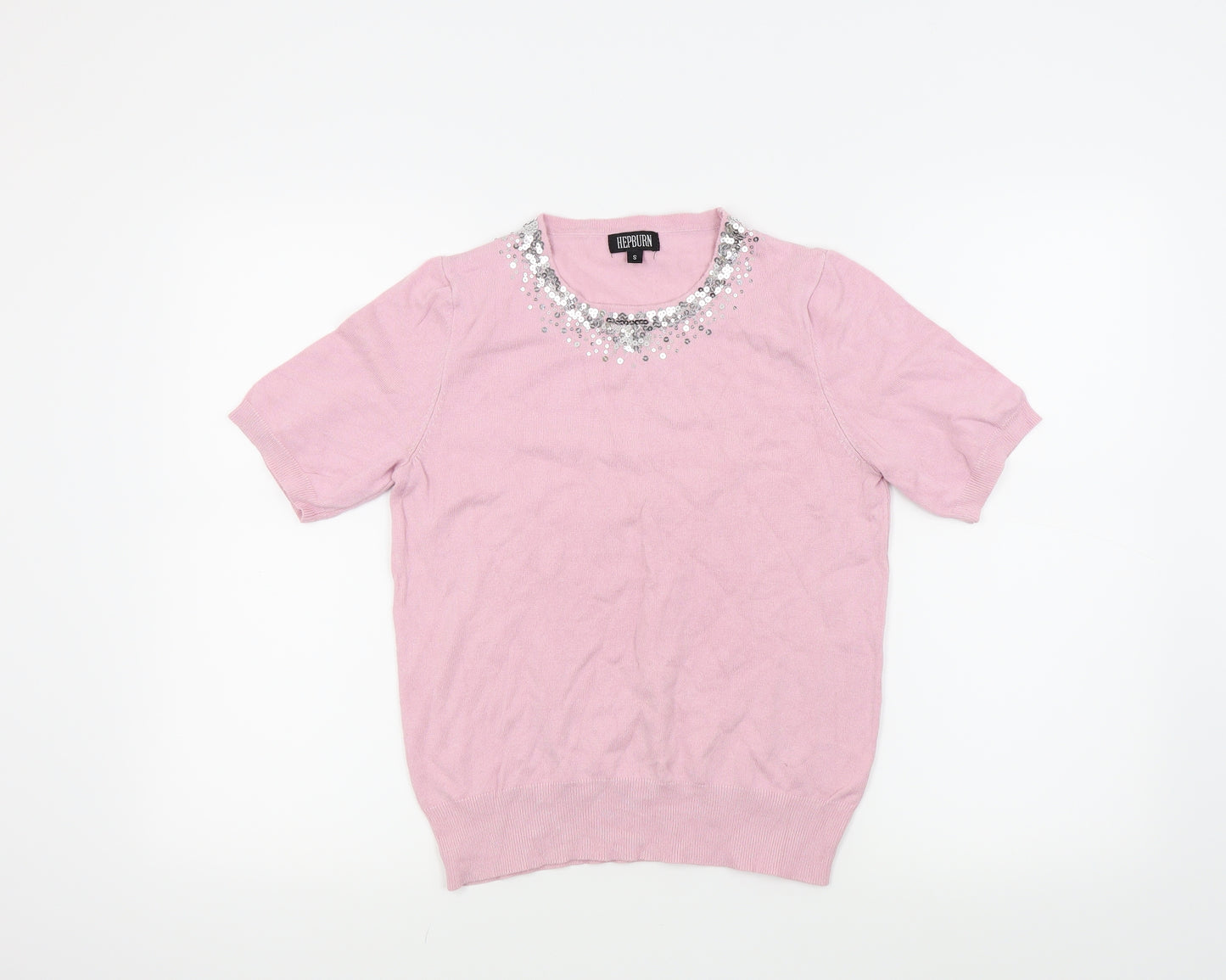 Hepburn Womens Pink   Basic T-Shirt Size S