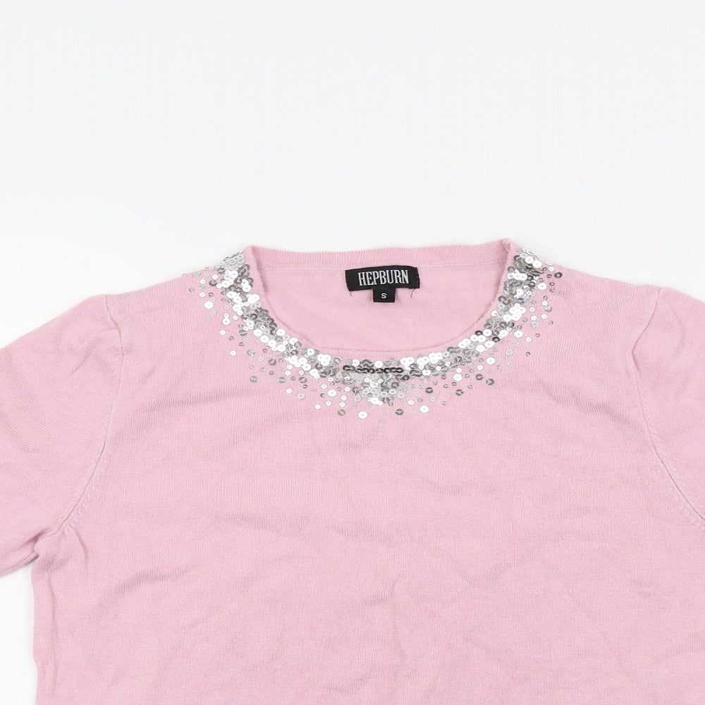 Hepburn Womens Pink   Basic T-Shirt Size S
