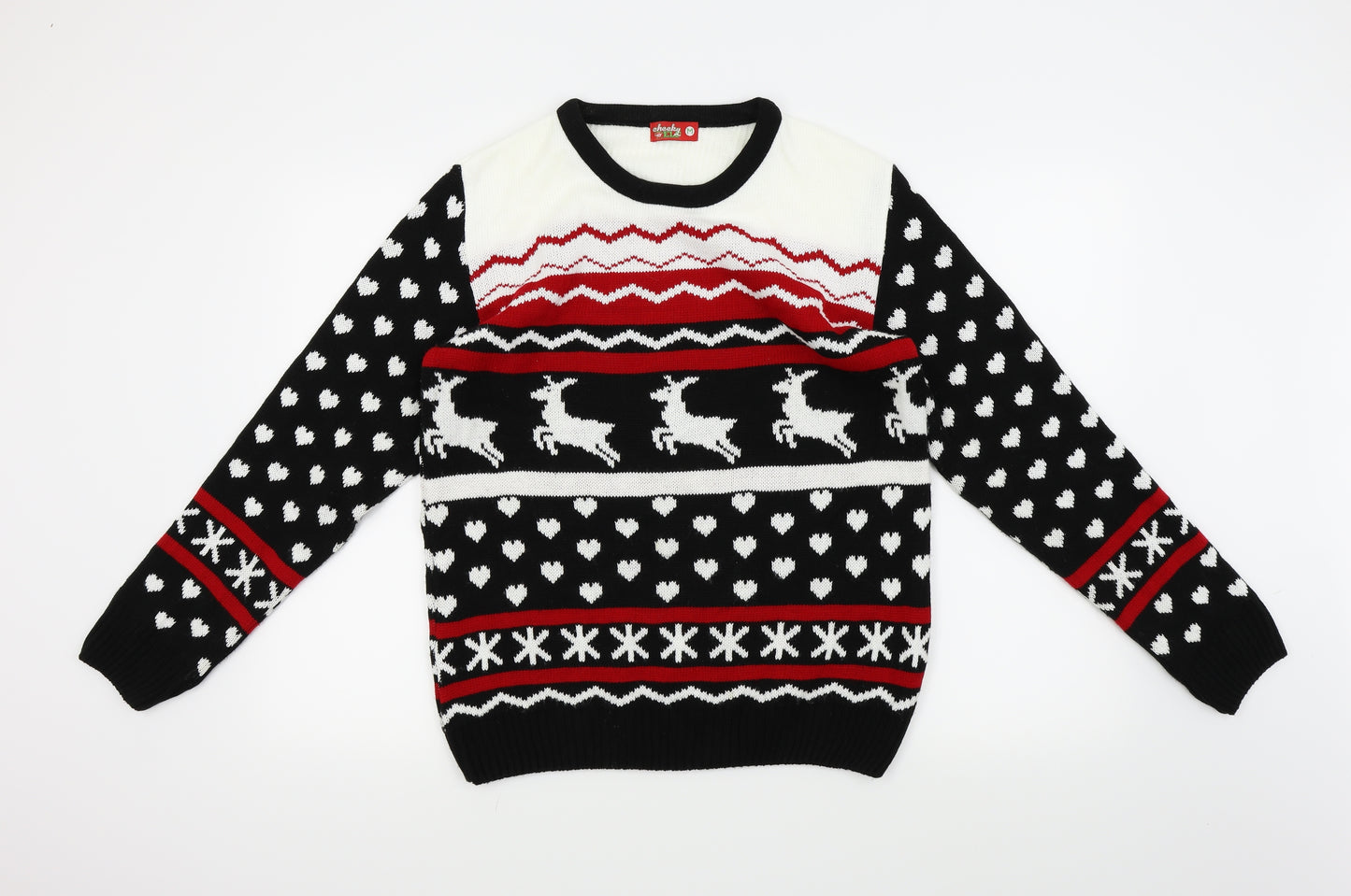 Cheeky Elf Womens Black   Pullover Jumper Size M  - Christmas Jumper