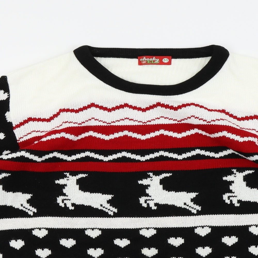 Cheeky Elf Womens Black   Pullover Jumper Size M  - Christmas Jumper
