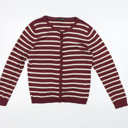 Atmosphere Womens Purple Striped  Cardigan Jumper Size 14