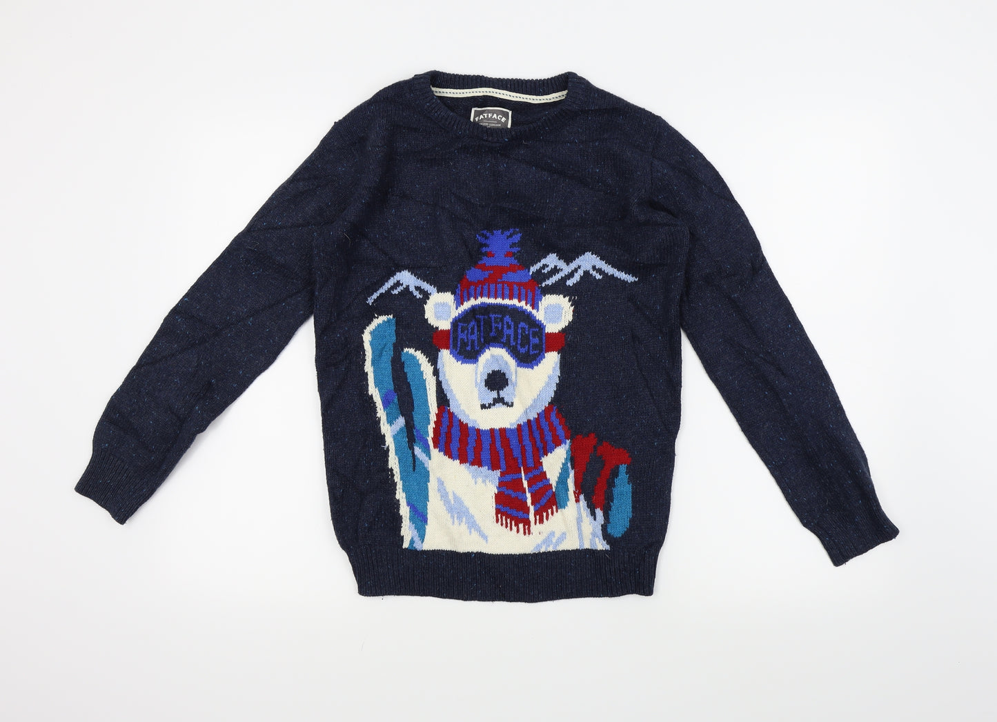 Fat Face Boys Blue   Pullover Jumper Size 12-13 Years