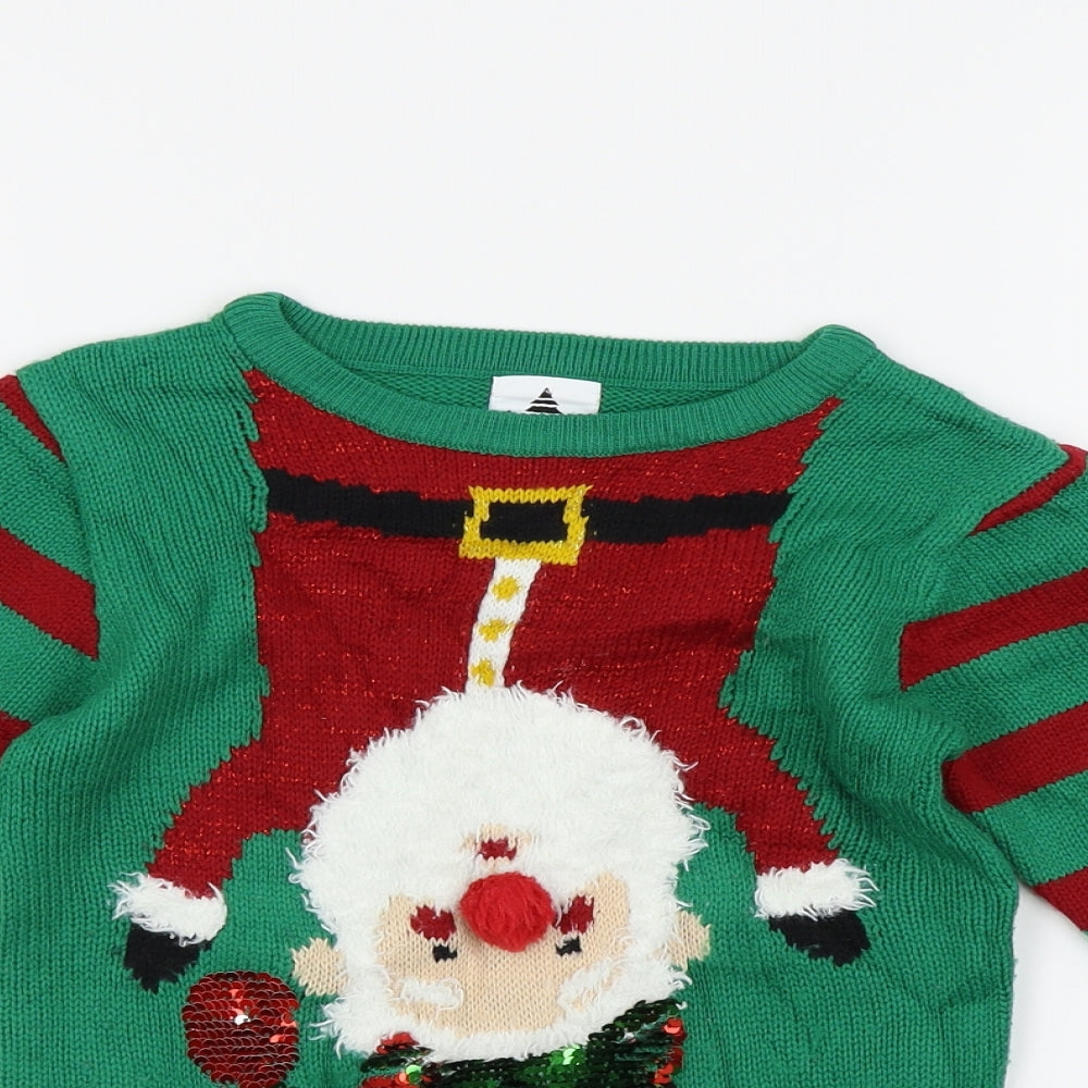 George Boys Green   Pullover Jumper Size 4-5 Years  - Christmas jumper