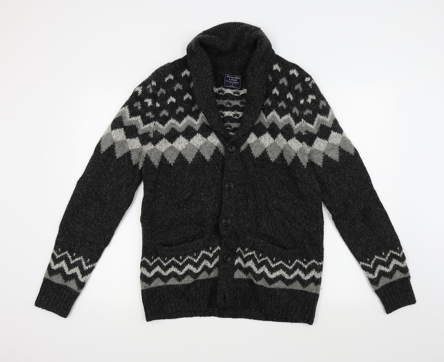 Abercrombie & Fitch Mens Grey   Cardigan Jumper Size S