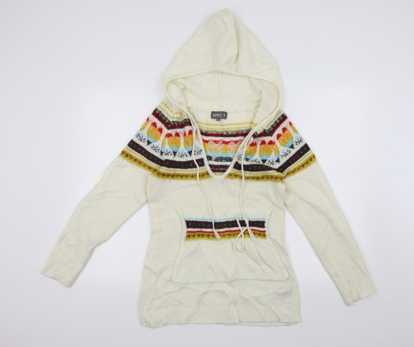 Apricot Womens White   Pullover Hoodie Size S  - Front pocket
