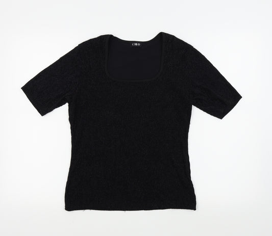 Front view of CMD women’s black basic t-shirt, size M