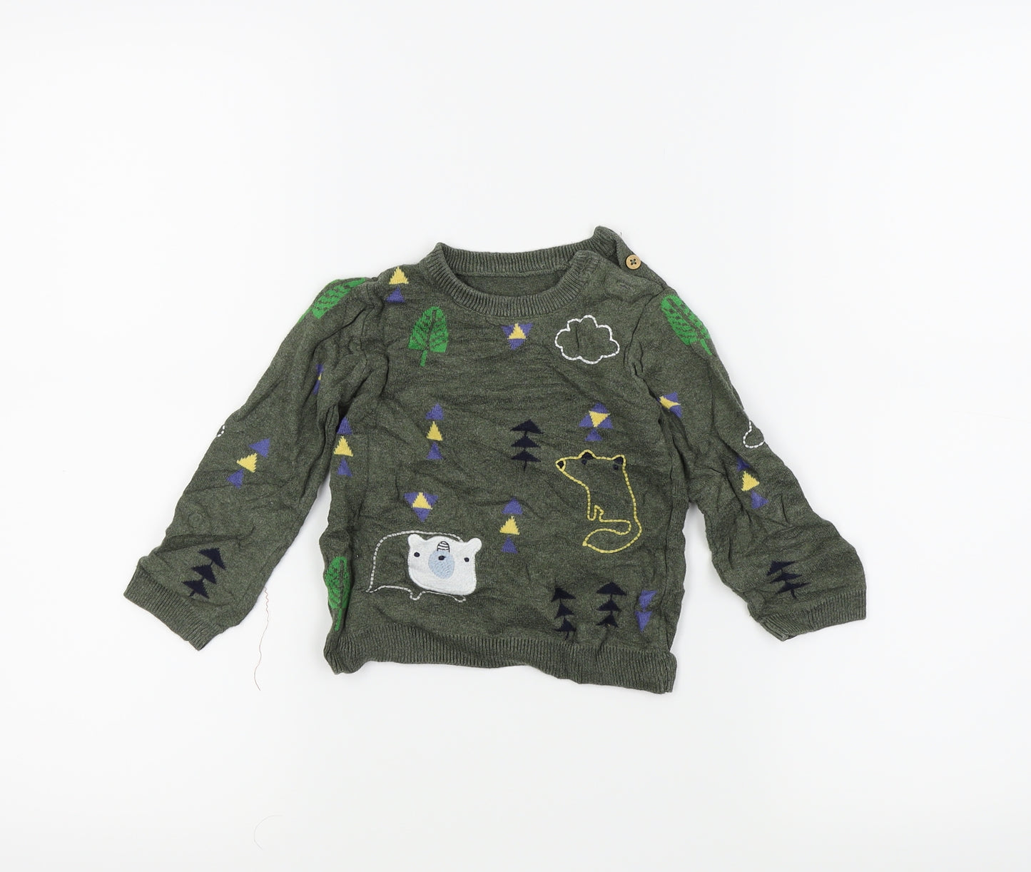 TU Boys Green   Pullover Jumper Size 12-18 Months