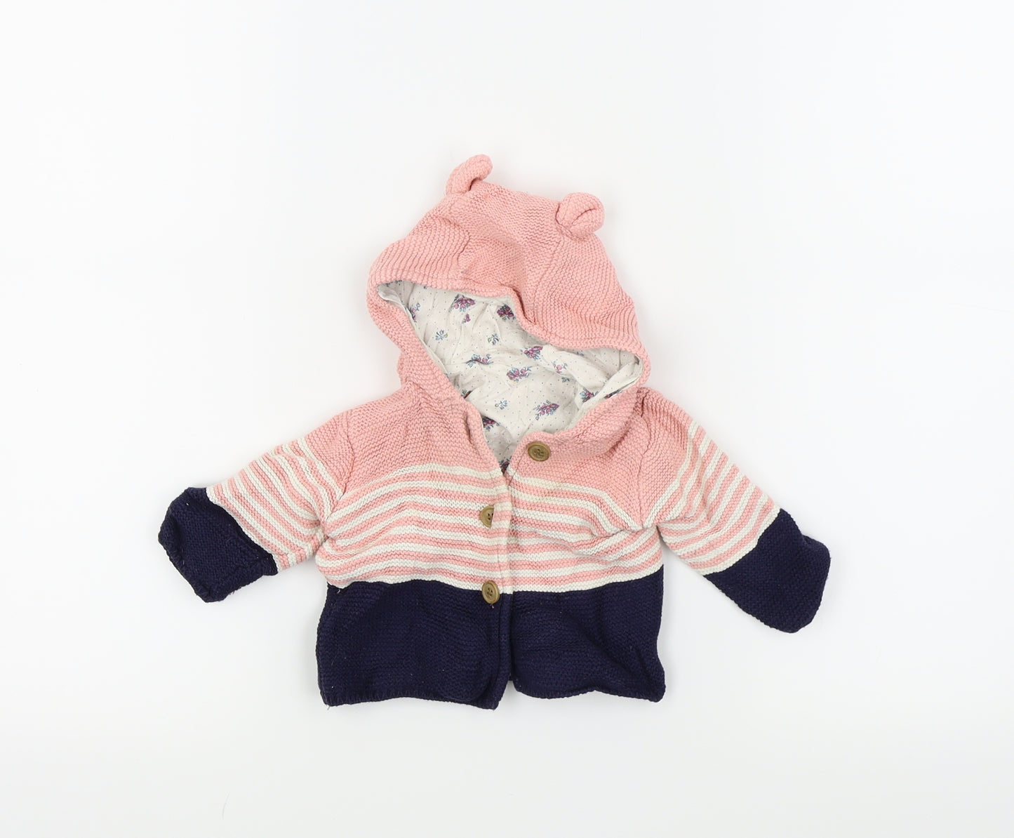 Mothercare Girls Pink   Jacket Coatigan Size 0-3 Months