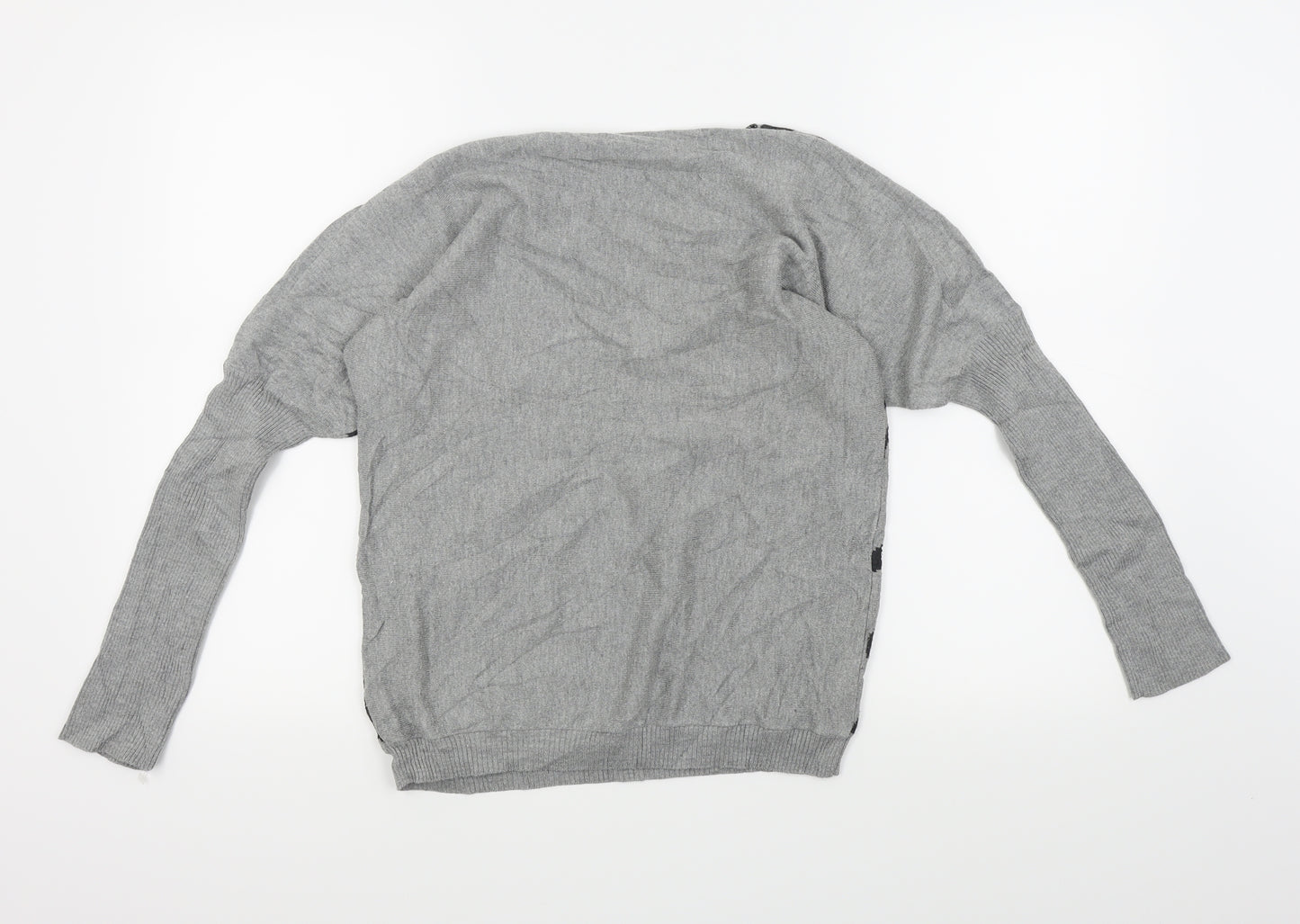 Linea Womens Grey Animal Print  Pullover Jumper Size S