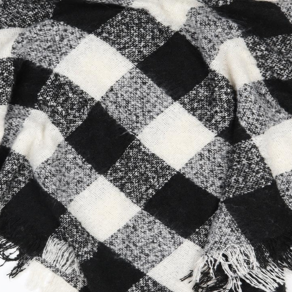 Studio Womens Grey Check  Overcoat Poncho One Size