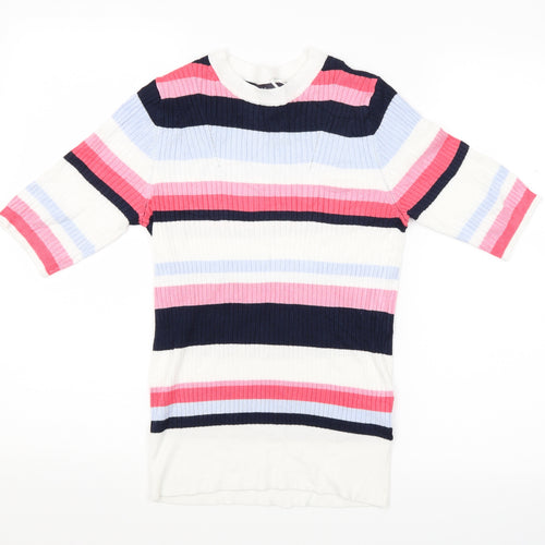 Marks and Spencer Womens Pink Striped Knit Pullover Jumper Size 10