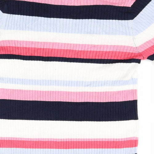 Marks and Spencer Womens Pink Striped Knit Pullover Jumper Size 10