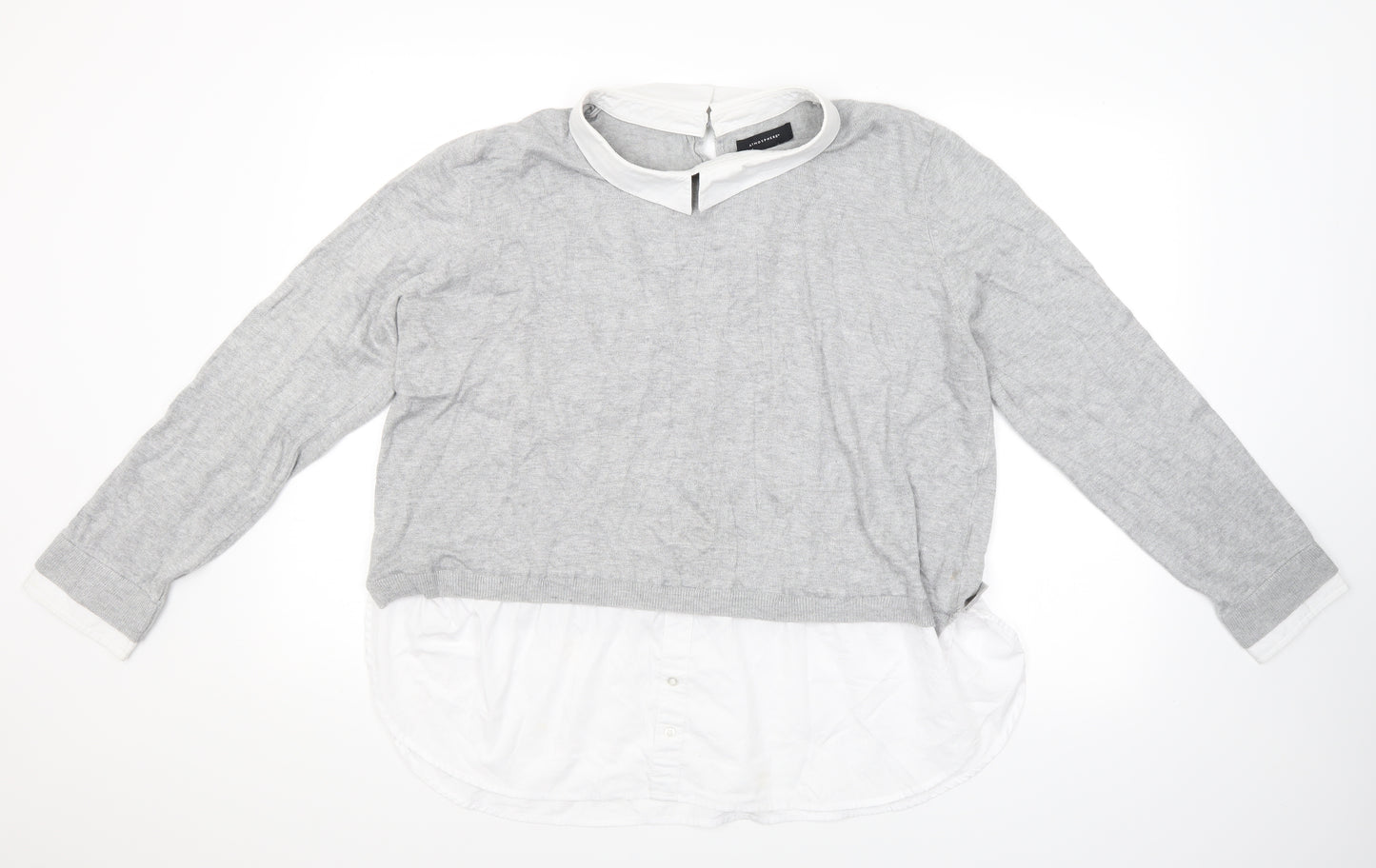 Atmosphere Womens Gold  Knit Pullover Jumper Size 20  - Shirt collar and hem