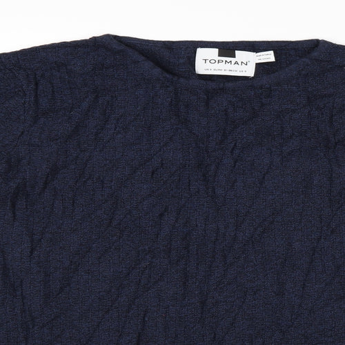 Topman Mens Blue  Knit Pullover Jumper Size S
