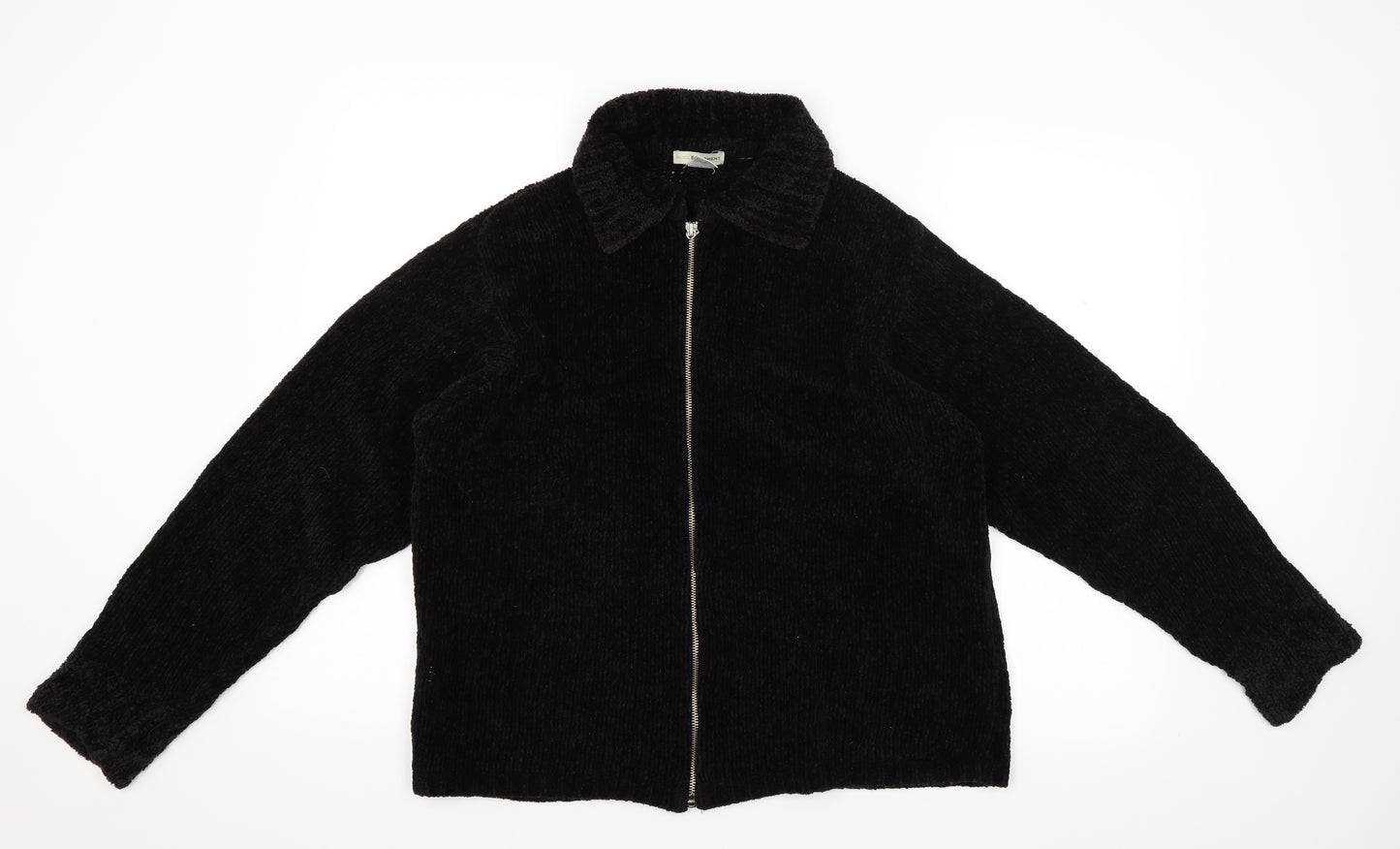 Basic Equipment Womens Black  Knit Full Zip Jumper Size L