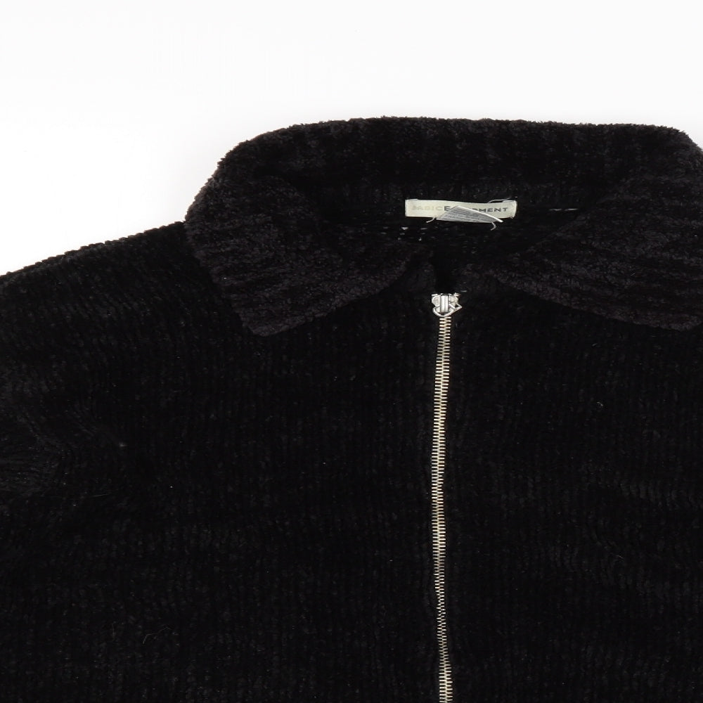 Basic Equipment Womens Black  Knit Full Zip Jumper Size L