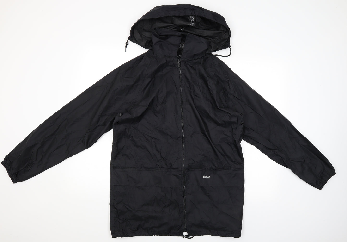 Highpoint Mens Black   Rain Coat Jacket Size S