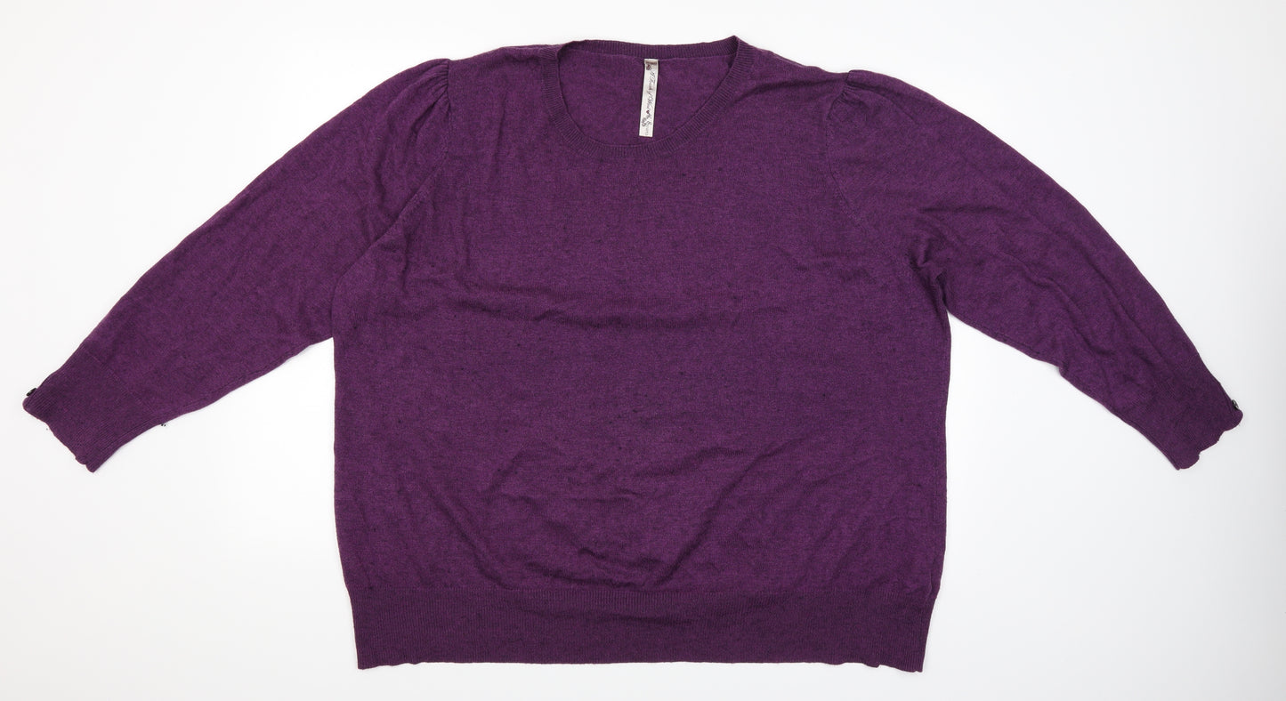 Evans Womens Purple  Knit Pullover Jumper Size 30
