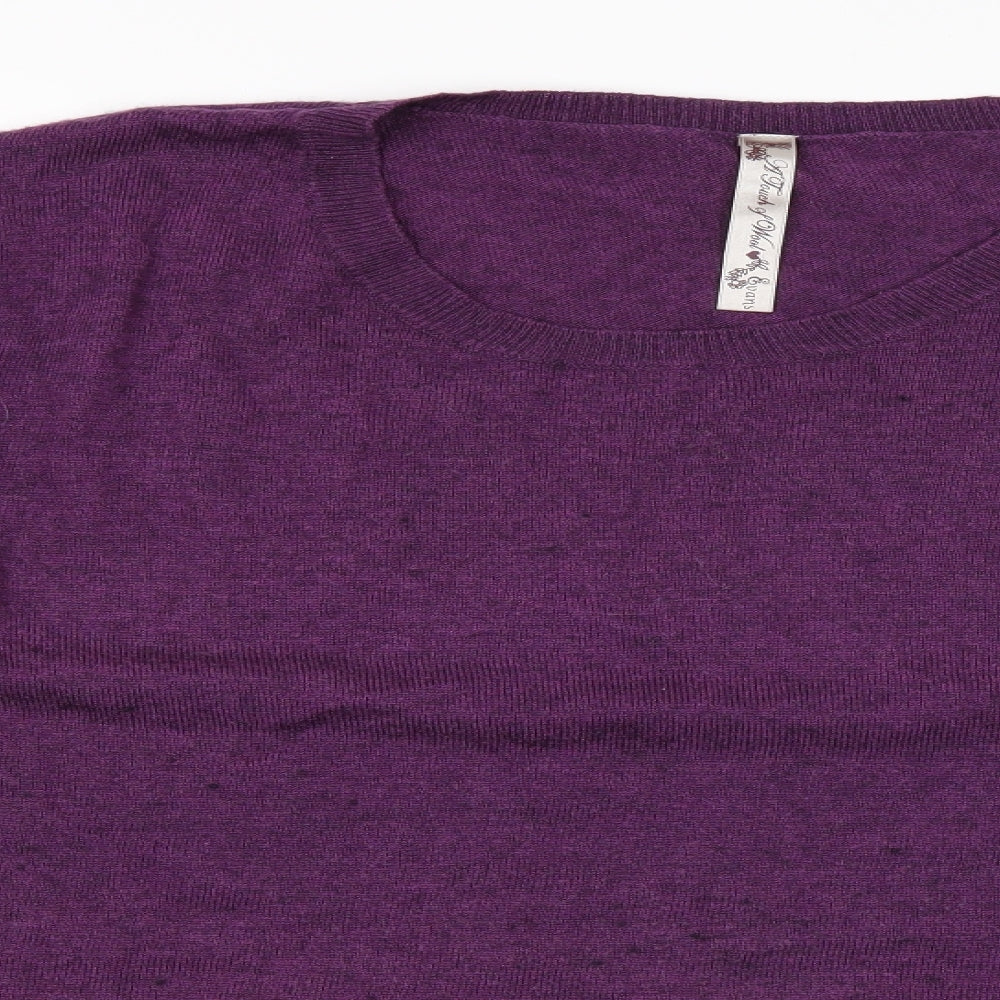 Evans Womens Purple  Knit Pullover Jumper Size 30